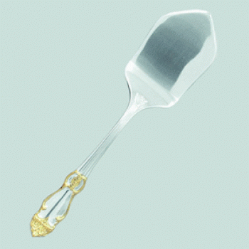 Лопатка для пирожного Серебряная роза частичная позолота Кольчугино